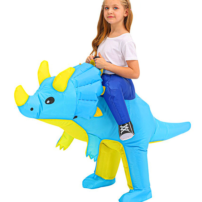 Costume Dinosaure Gonflable Bleu Enfant