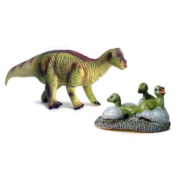 Maman Nourrit Des Dinosaures Jouets Avec Une Cuillère, Maman Joue